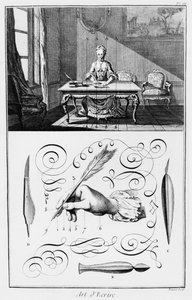 The Art of Writing, illustrasjon fra 'Encyclopedie' av Denis Diderot (1713-84) 1763